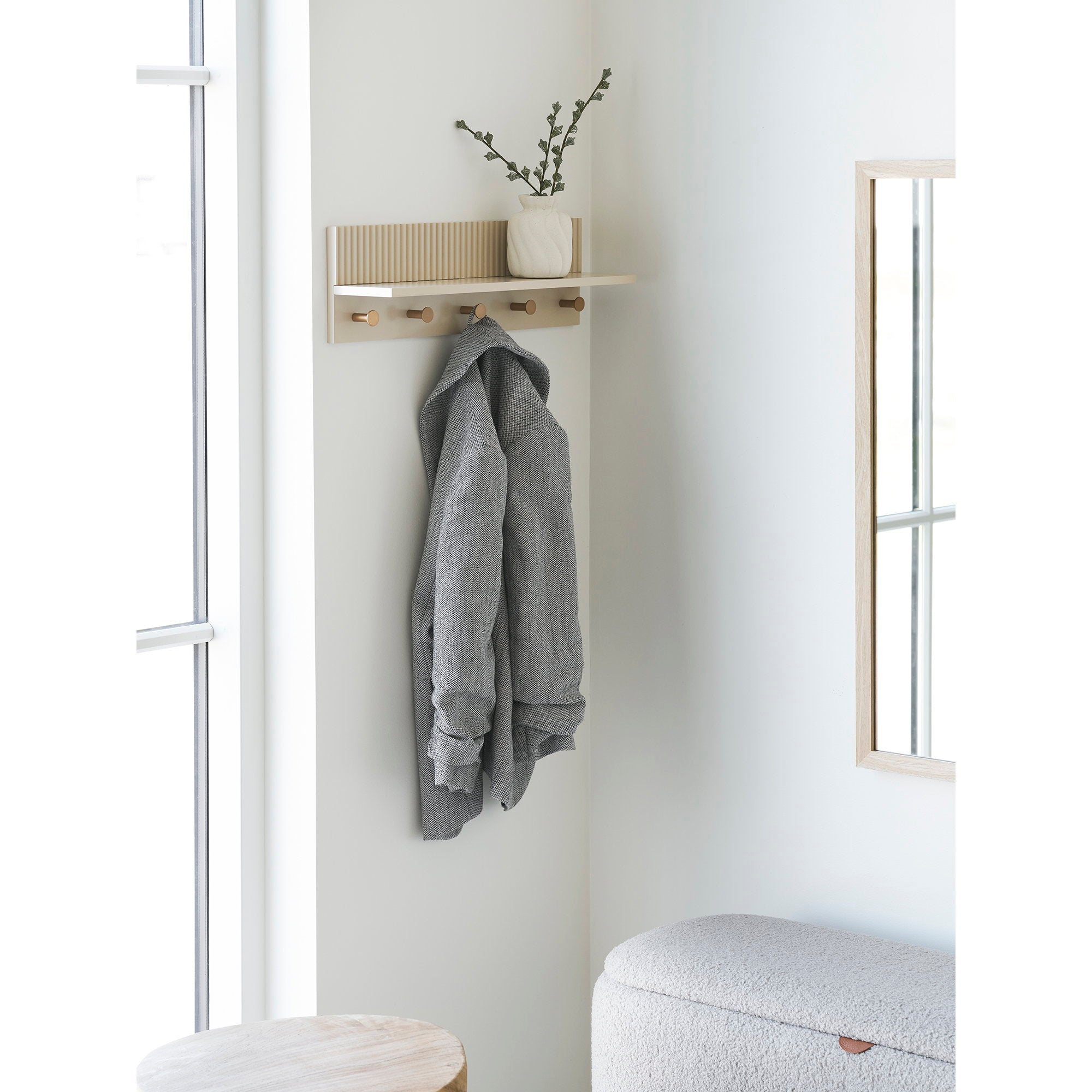Rocca Wall Shelf with hooks