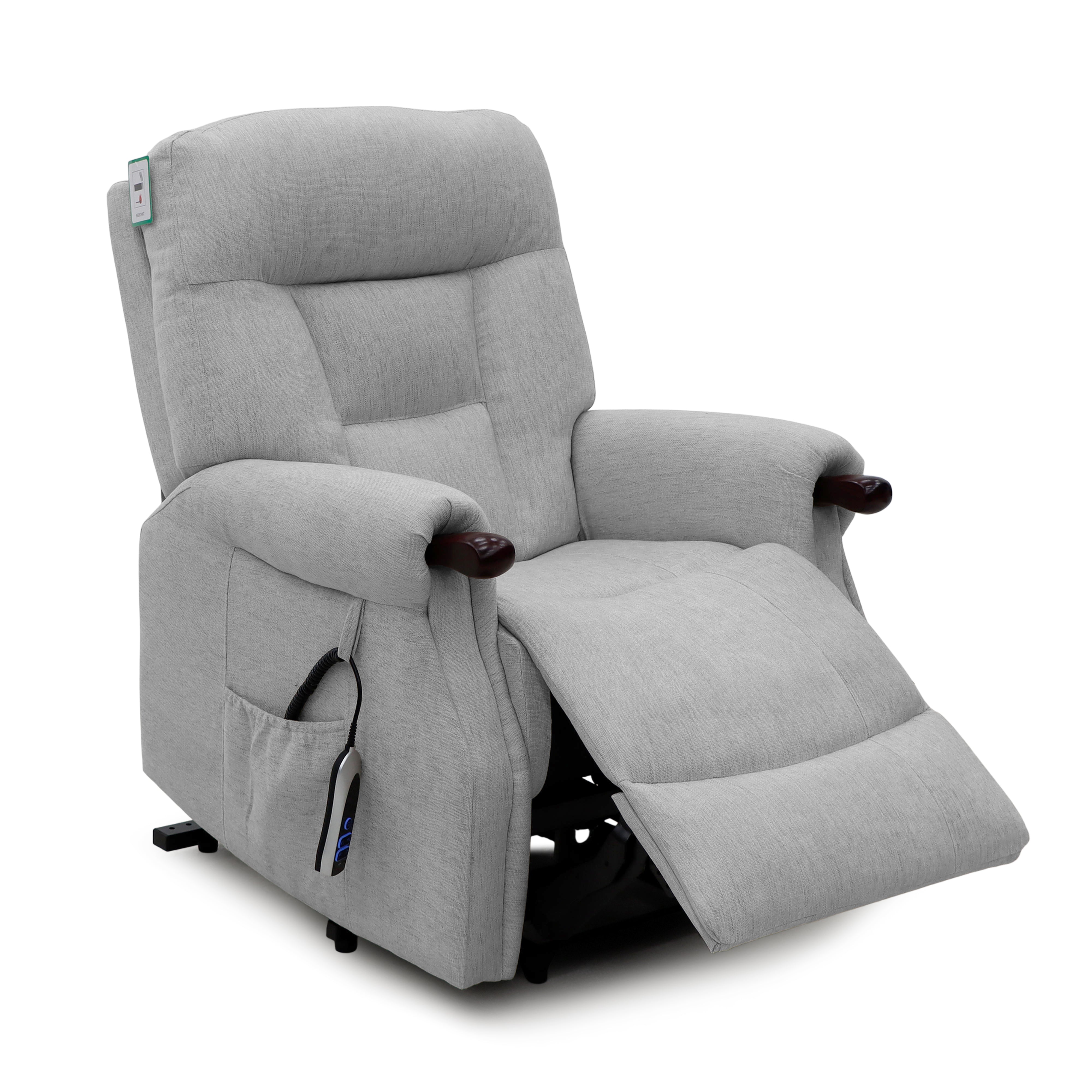 Astoria Dual Motor Lift & Tilt Chair – Silver Fabric with USB Charger