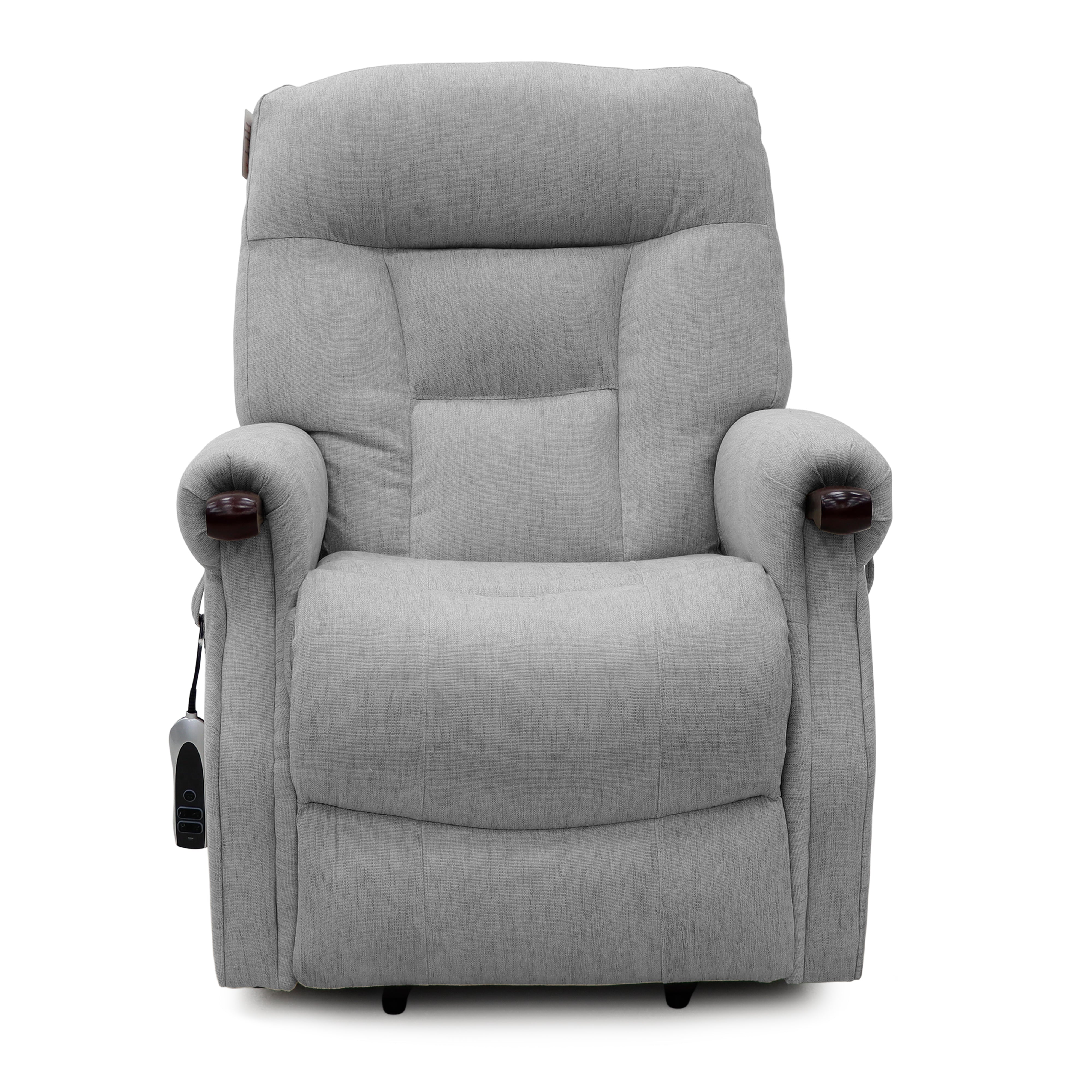 Astoria Dual Motor Lift & Tilt Chair – Silver Fabric with USB Charger