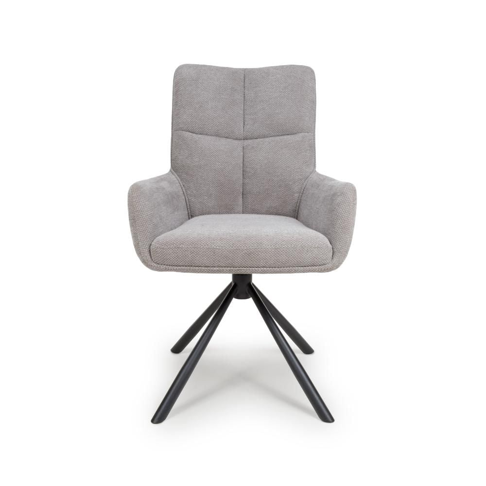 Aldo Chair Black leg - Set of 2 - Pewter - Image 1