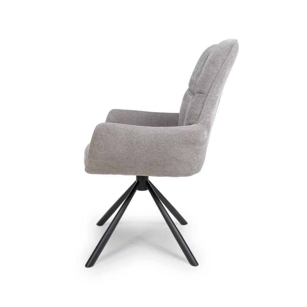 Aldo Chair Black leg - Set of 2 - Pewter - Image 3