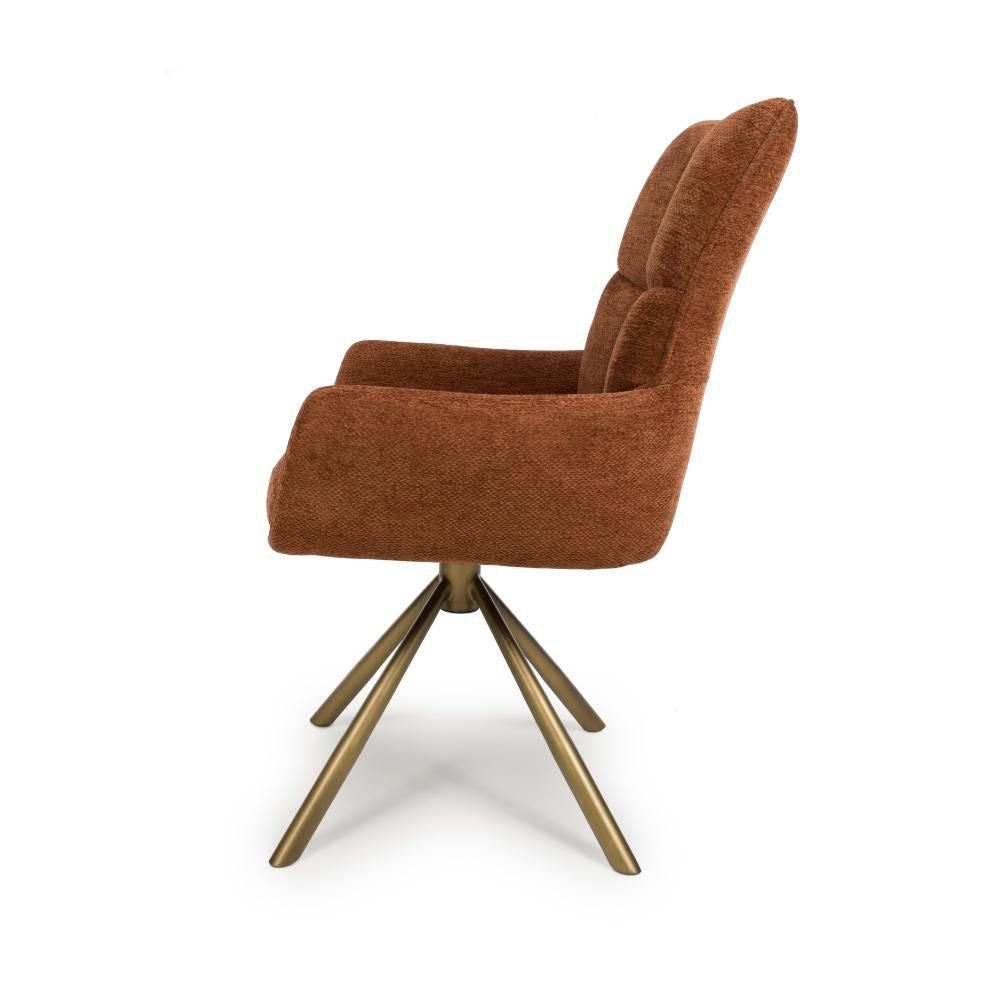 Aldo Chair Bronze leg - Set of 2 - Rust - Image 2