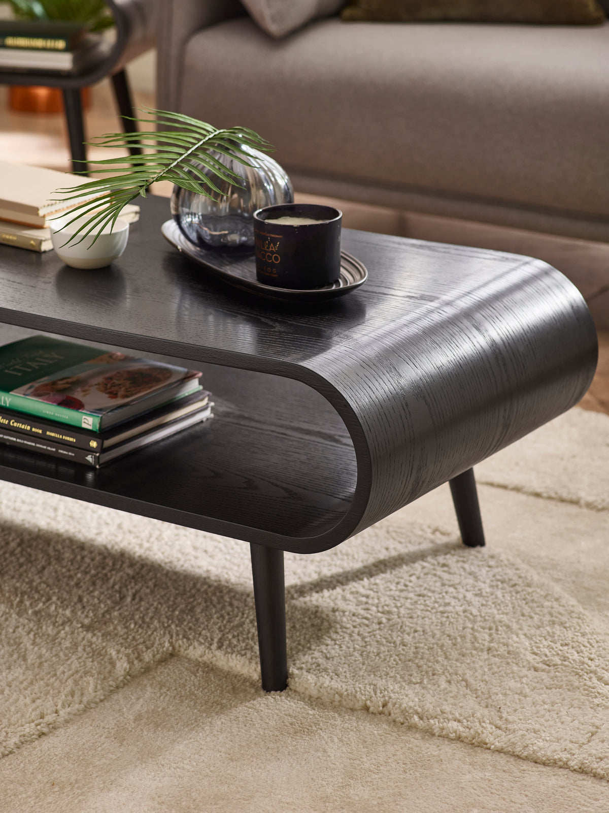 Apollo Black Ash 100cm Rectangular Coffee Table