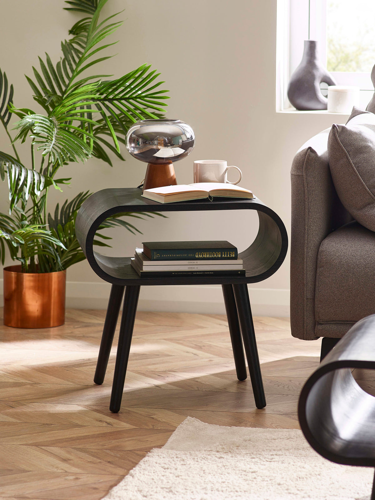 Apollo Black Ash 45cm Round Side Table