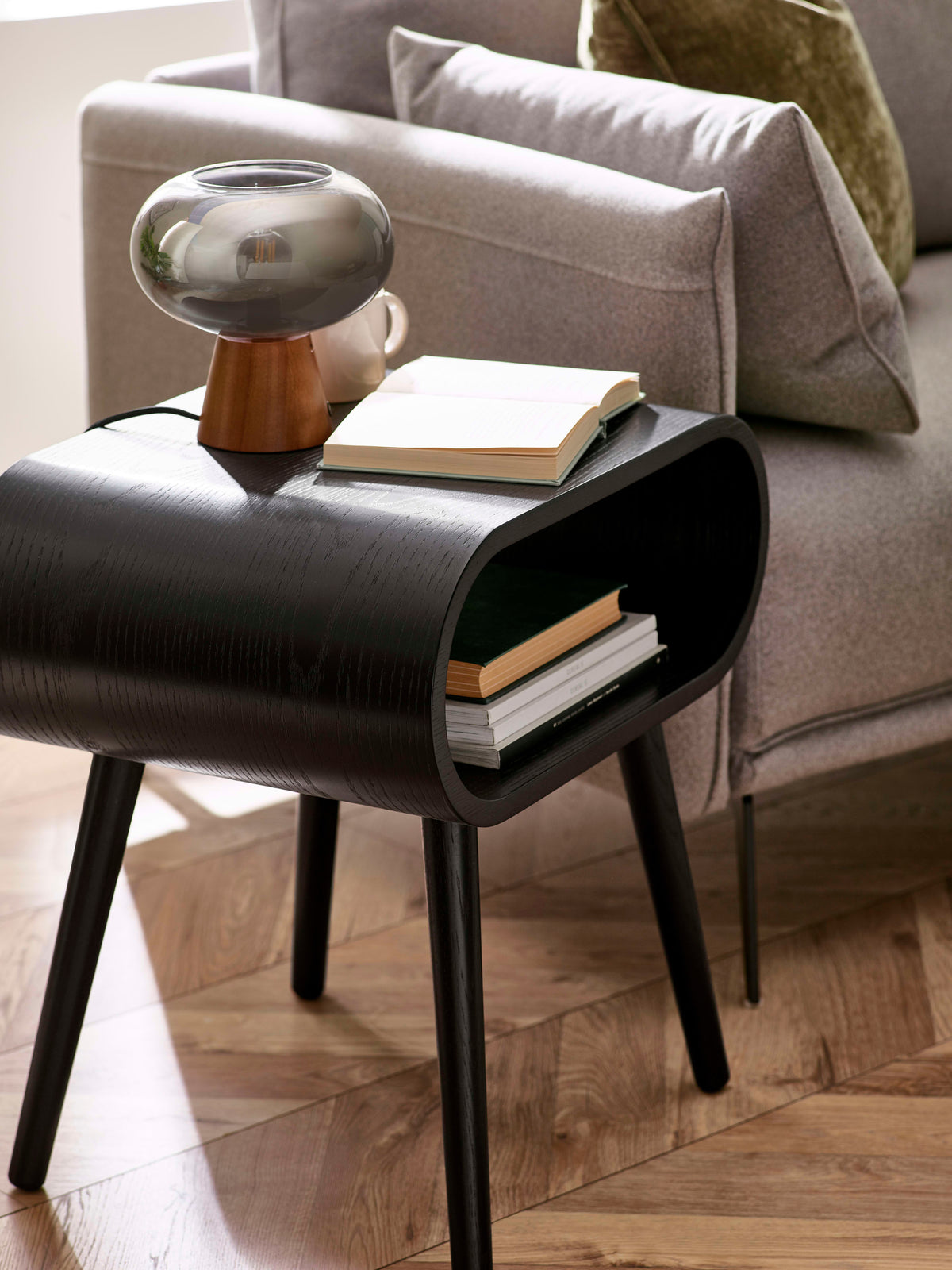 Apollo Black Ash 45cm Round Side Table