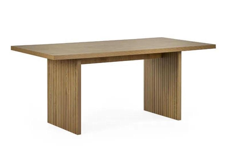 Arundel Dining Table & Four Leonie Chairs – Light Oak Effect with Velvet Upholstery