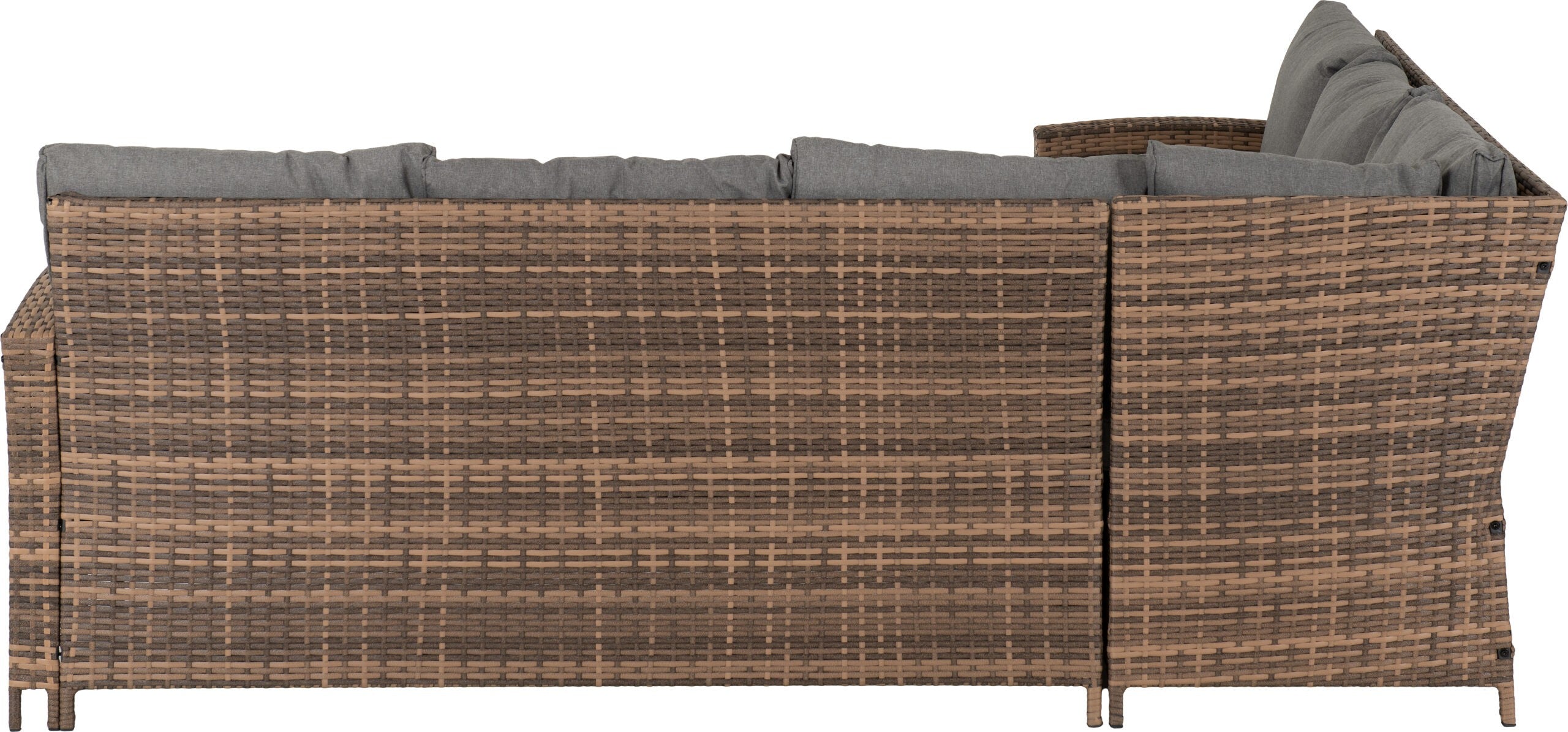 Aspen Corner Garden Furniture Set Brown Rattan/Grey Fabric