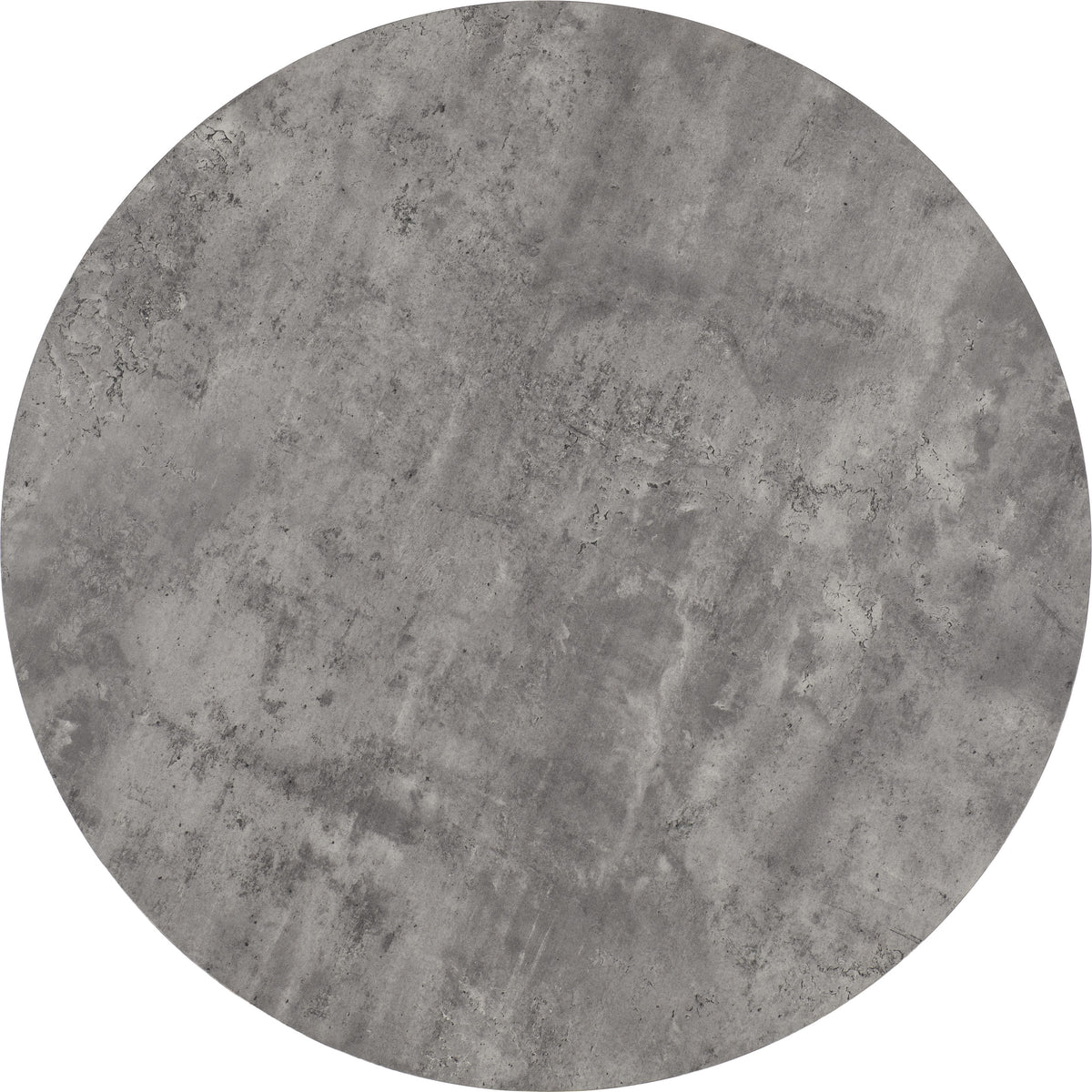 Athens Round Dining Set Concrete Effect/Black/Grey Faux Leather