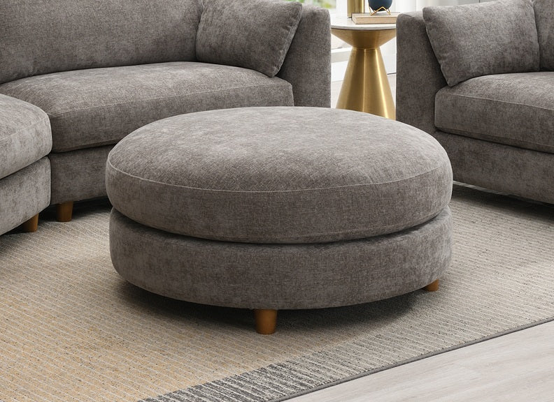 Alina Stone Fabric Ottoman
