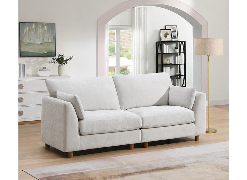 Alina Pearl Fabric 2.5 Seat Sofa with Bolster Cushions