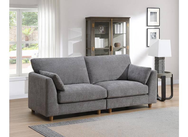 Alina Stone Fabric 2.5 Seat Sofa with Bolster Cushions
