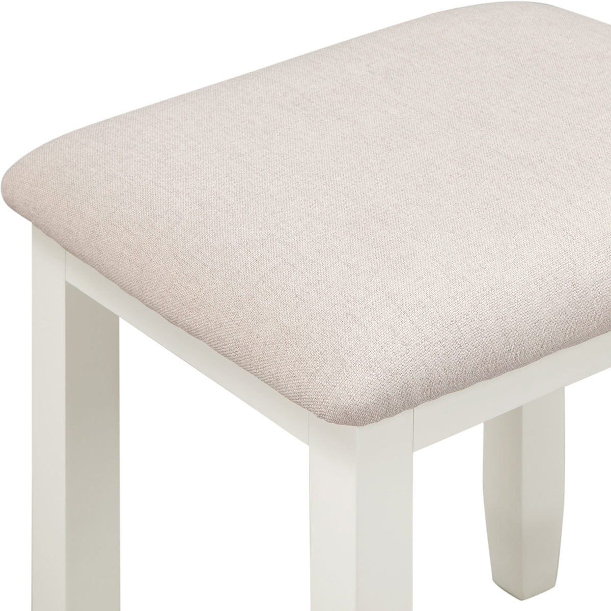 Bordeaux Dressing Table Stool Ivory/Oat Fabric