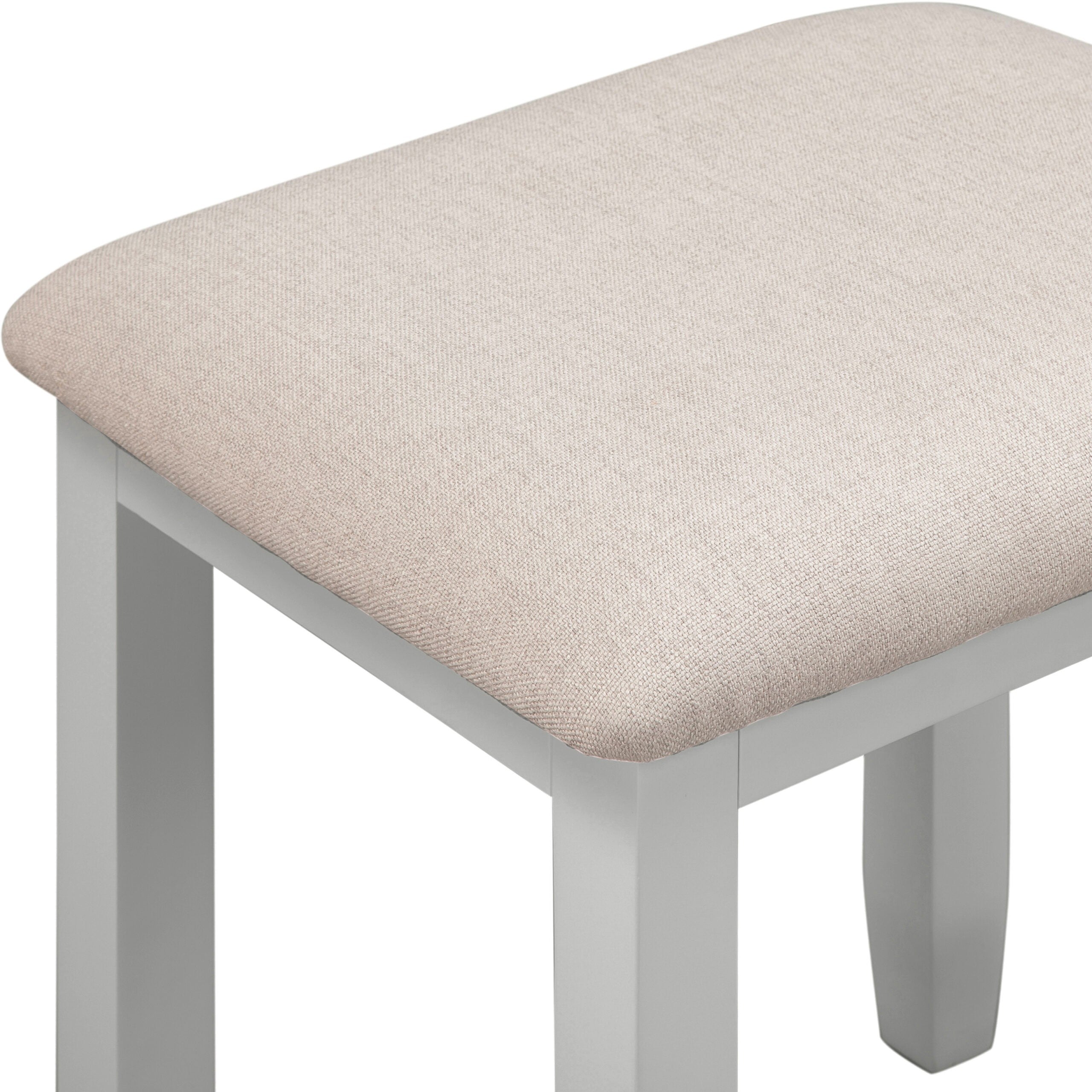 Bordeaux Dressing Table Stool Pebble Grey/Oat Fabric