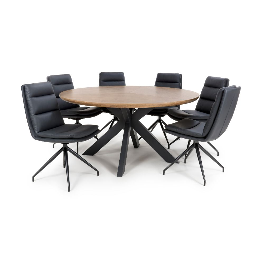 Boston Round Table 1500mm - Rustic Oak - Image 4