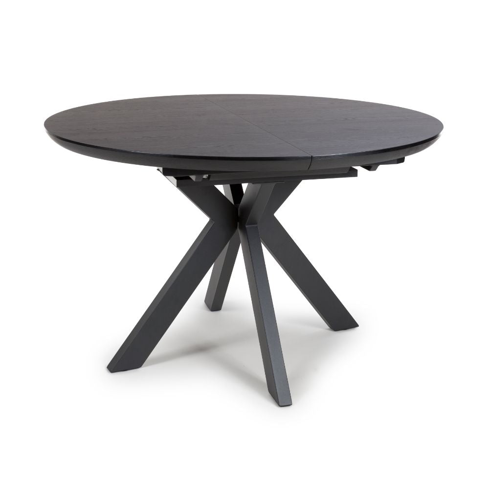 Boston Extending Round Table 1200-1600mm - Black Ash - Image 3