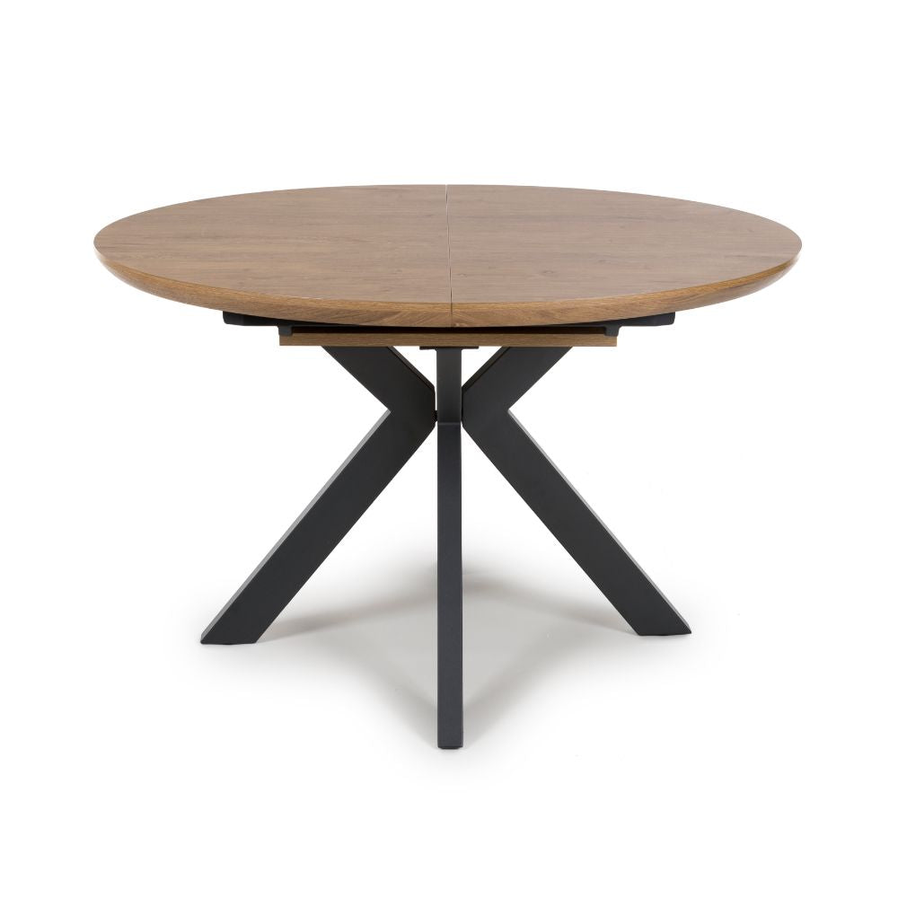 Boston Extending Round Table 1200-1600mm - Rustic Oak - Image 4
