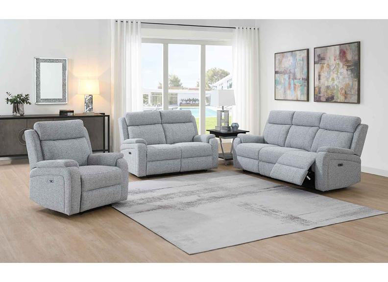 Banbury Silver Fabric Powered Reclining Armchair
