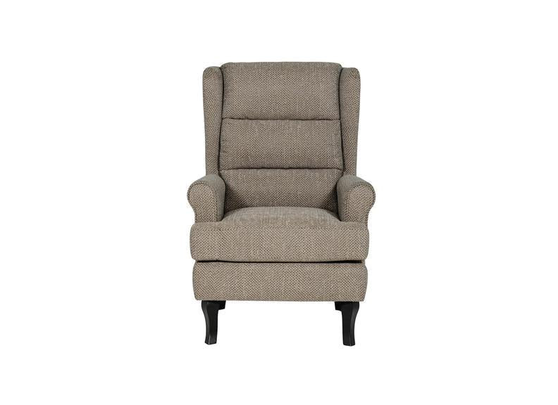 Bertie Accent Chair – Camel Herringbone with Loose Cushions
