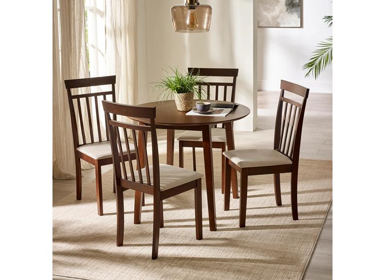 Coast Walnut Round Drop Leaf Dining Sets