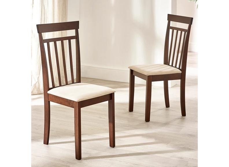 Set Of Two Coast Walnut Dining Chairs