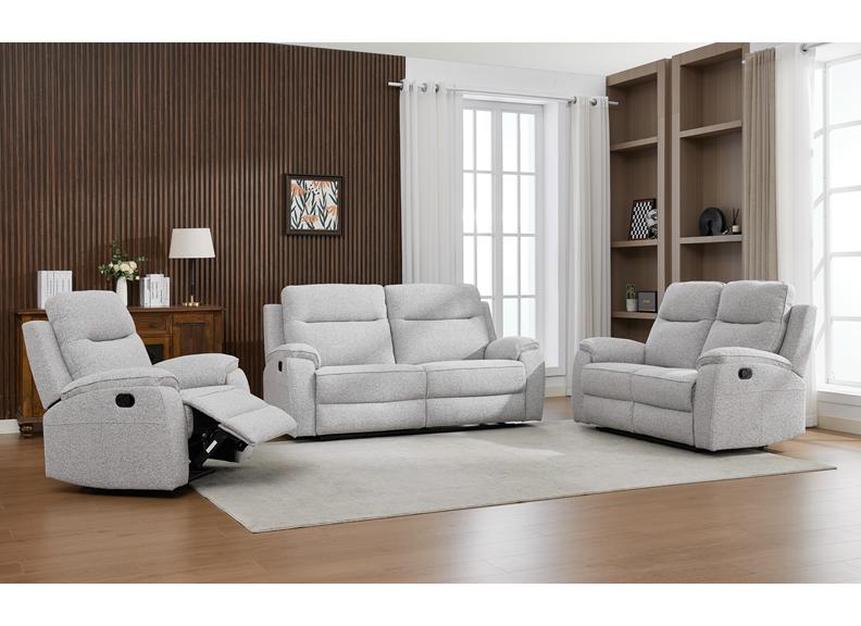Carlingford Light Grey Chenille Reclining 2 Seat Sofa