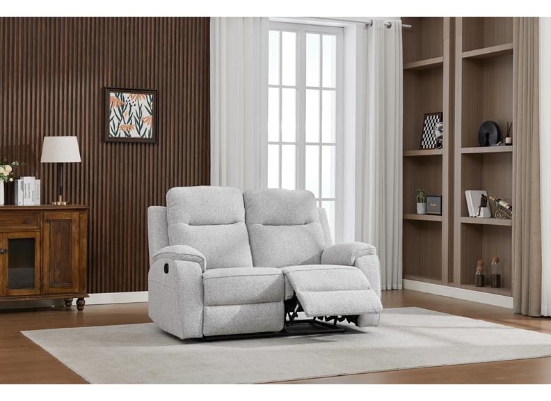 Carlingford Light Grey Chenille Reclining 2 Seat Sofa