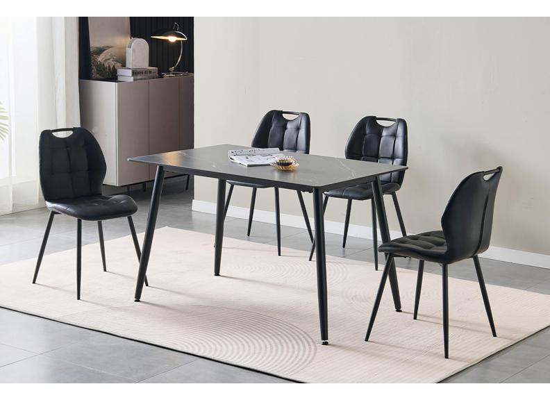 Cody Dining Table Rectangle 160cm – Black Sintered Stone Top
