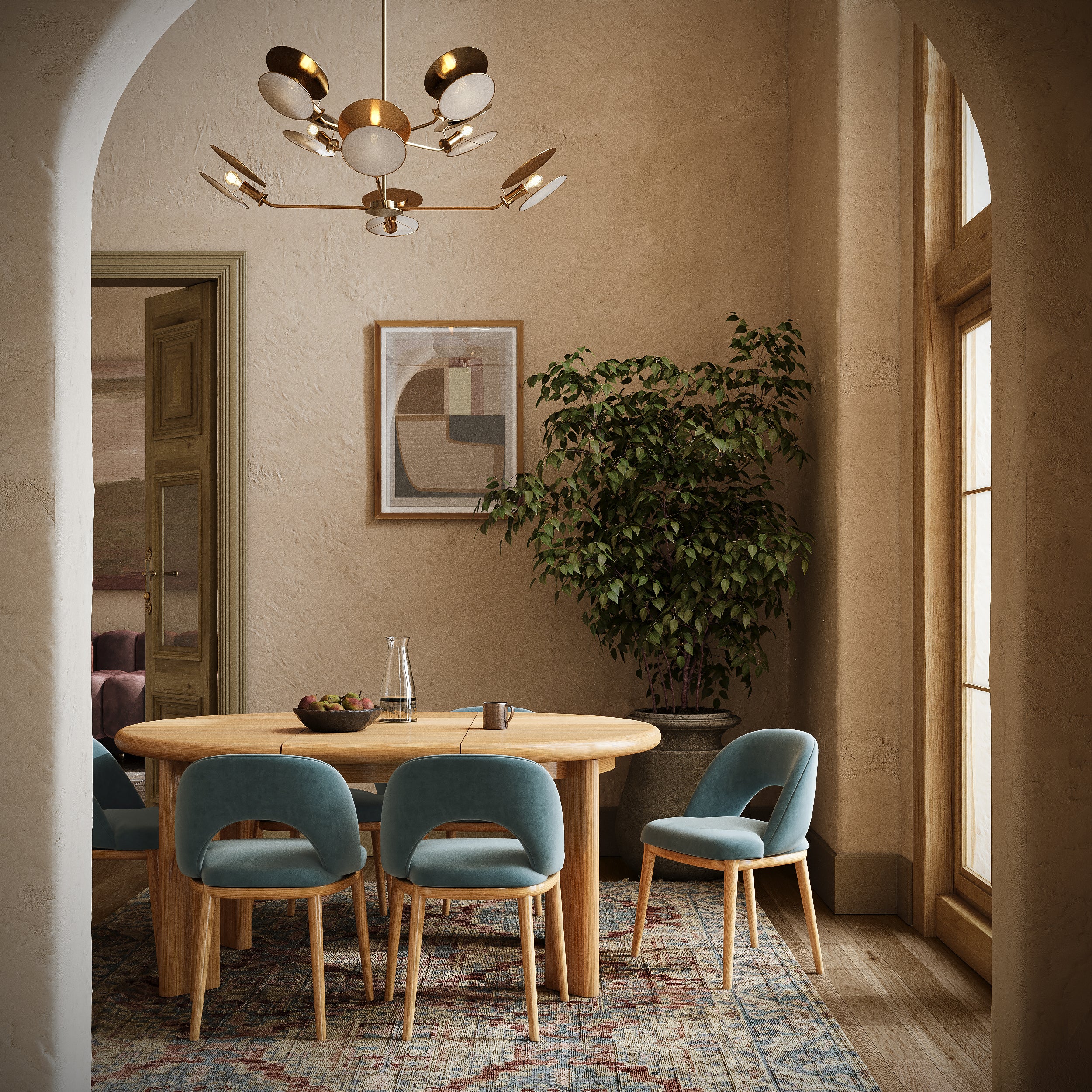 Como Round to Oval Extending Dining Table