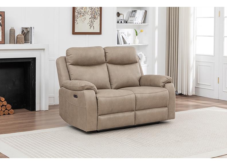 Corvan Stone Fabric Reclining 2 Seat Sofa