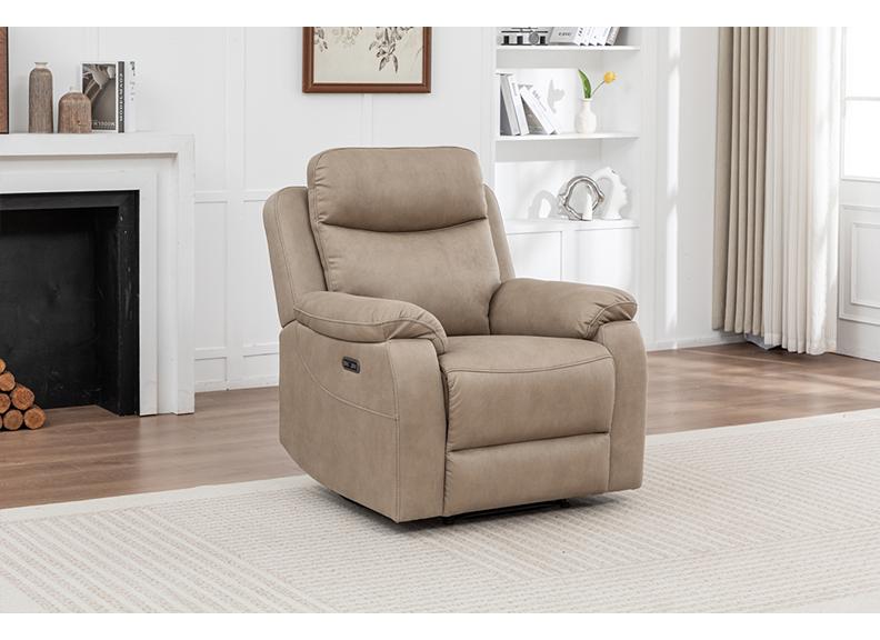 Corvan Stone Fabric Reclining Armchair