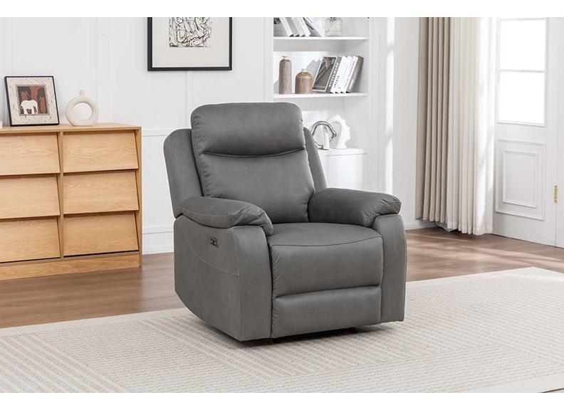 Corvan Charcoal Fabric Reclining Armchair