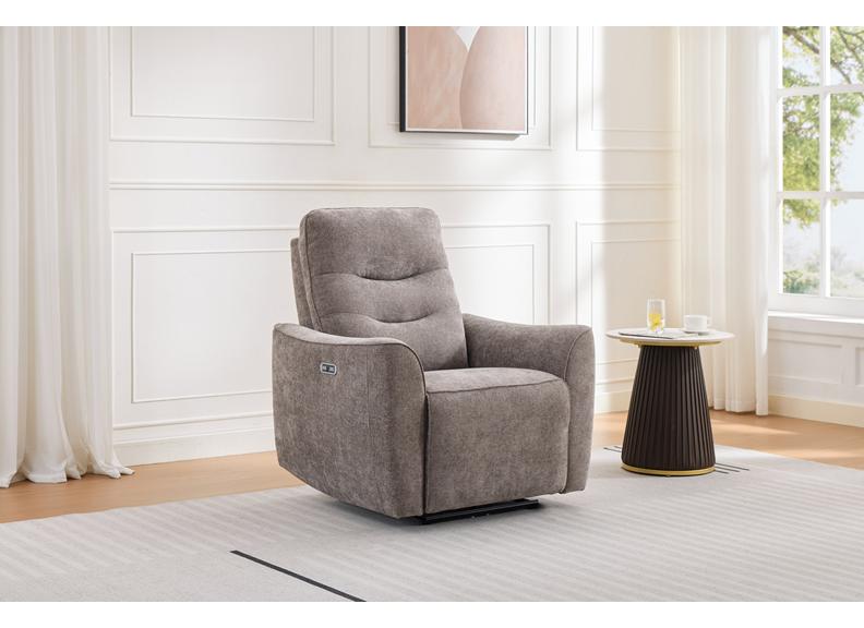 Cupar Stone Fabric Powered Reclining 2.5 + 2 + 1 Sofa Suite