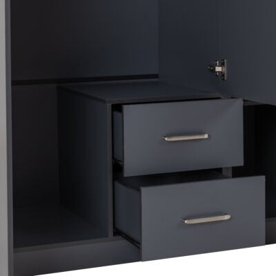 Dakota 3 Door Mirrored Wardrobe with Drawers – Large Storage