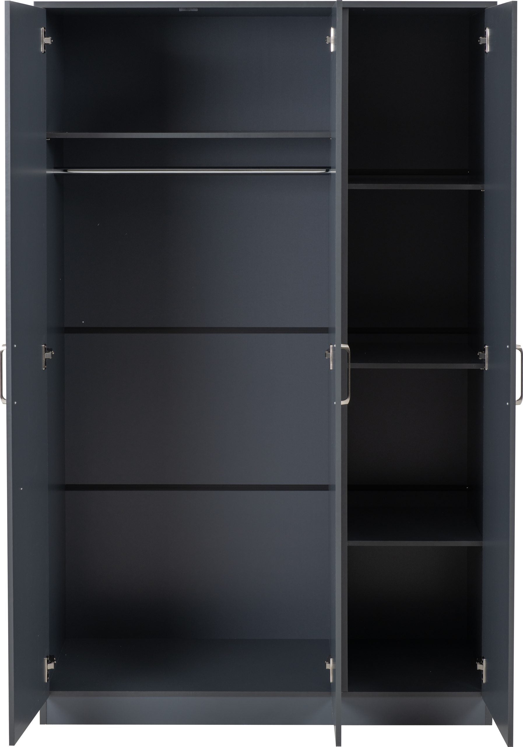 Dakota 3 Door Wardrobe Dark Grey