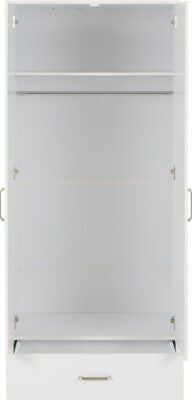 Dakota 2 Door Mirrored Wardrobe with Drawer – Space Saving Storage