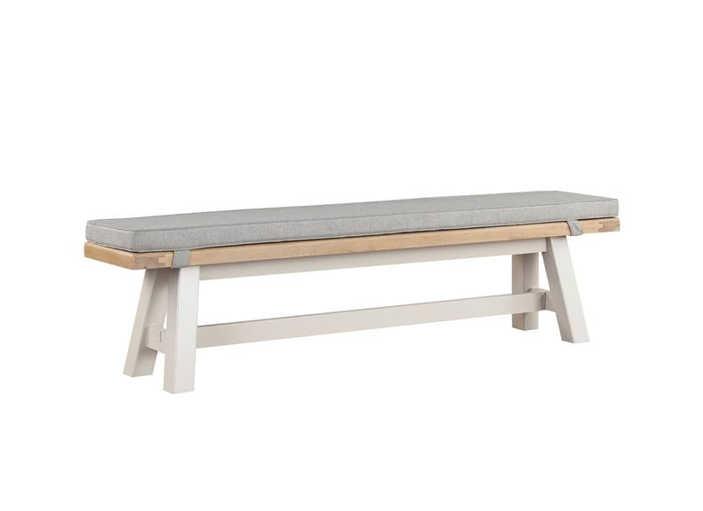 Doune Refectory Extending Dining Set – Taupe with Washed Oak Tops