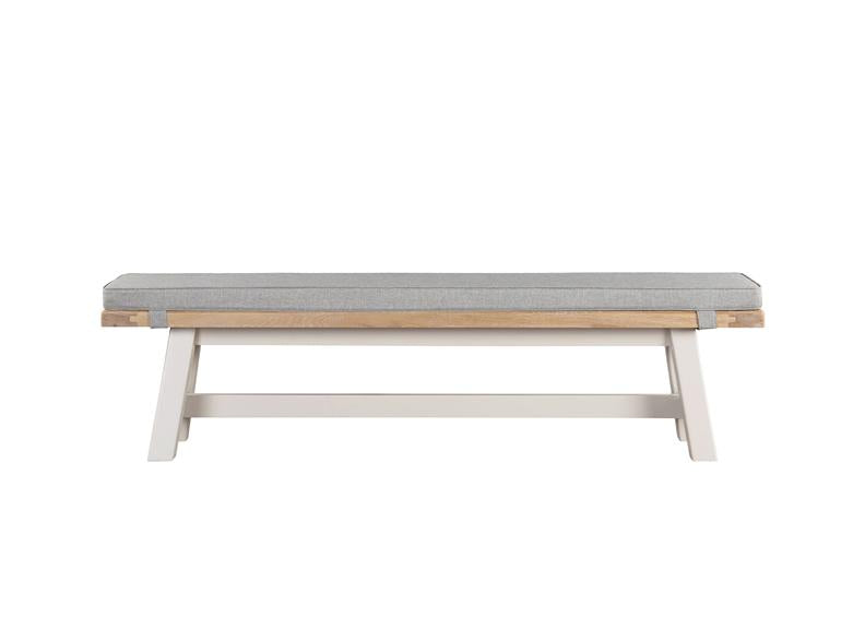 Doune Refectory Extending Dining Set – Taupe with Washed Oak Tops