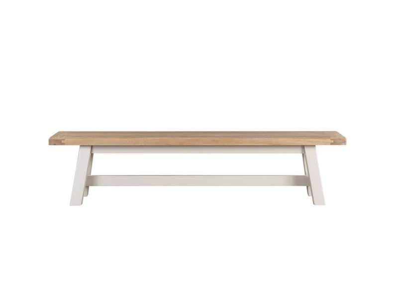 Doune Refectory Extending Dining Set – Taupe with Washed Oak Tops