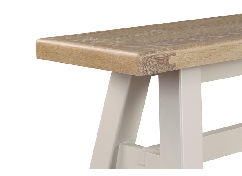 Doune Refectory Extending Dining Set – Taupe with Washed Oak Tops