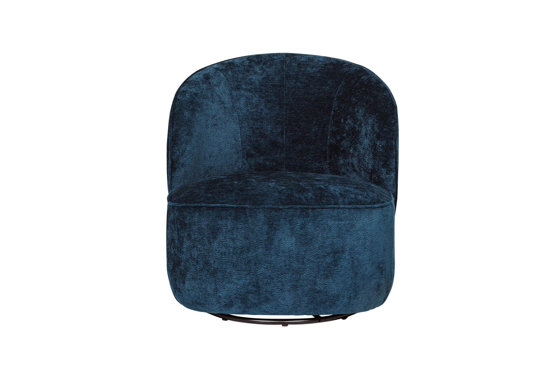 Edie Swivel Accent Chair – Blue Upholstery with Smooth Swivel Function