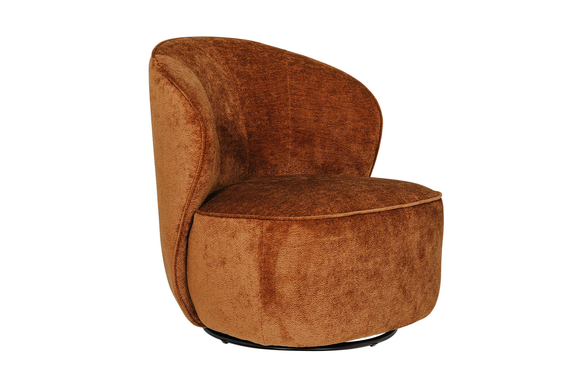Edie Swivel Accent Chair – Rust Upholstery with Smooth Swivel Function