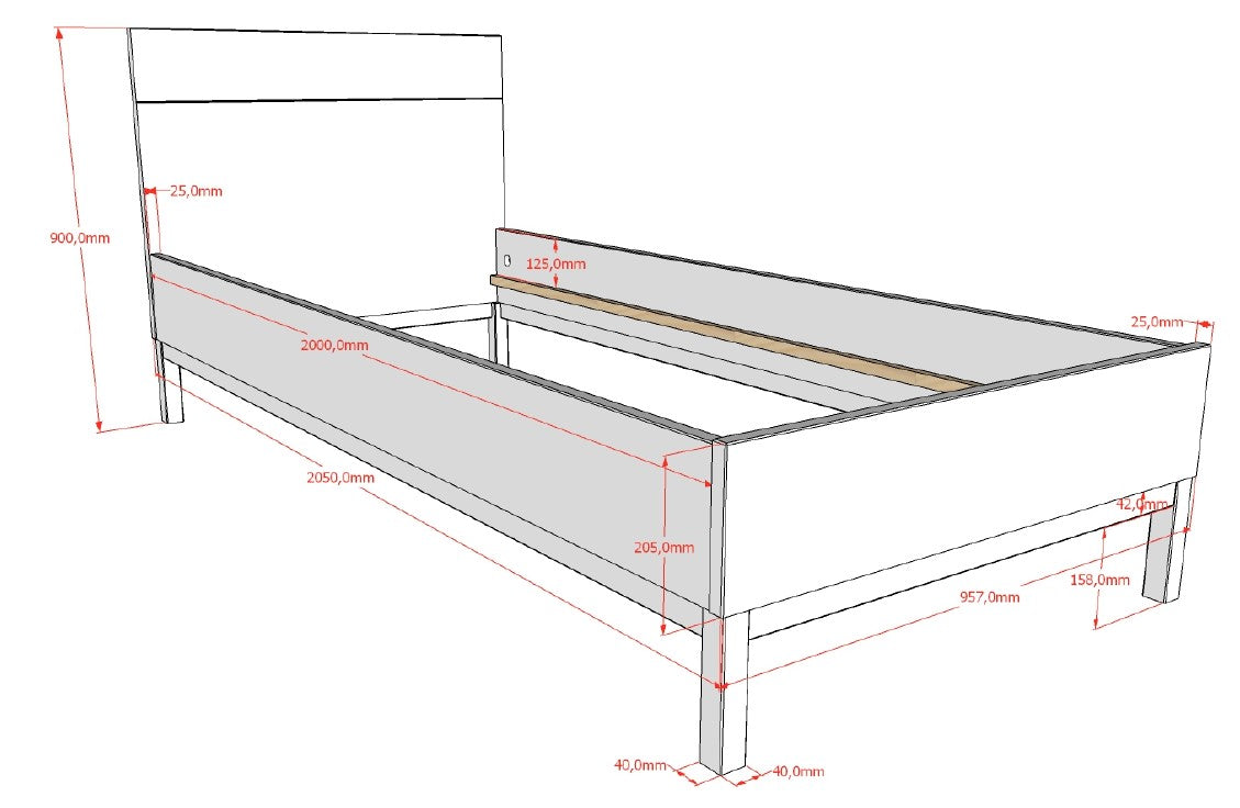 Eva Bed 90 X 200 Cm White