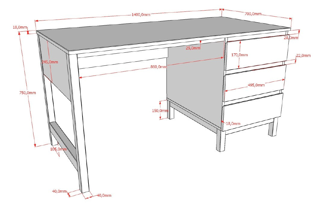 Eva Desk White