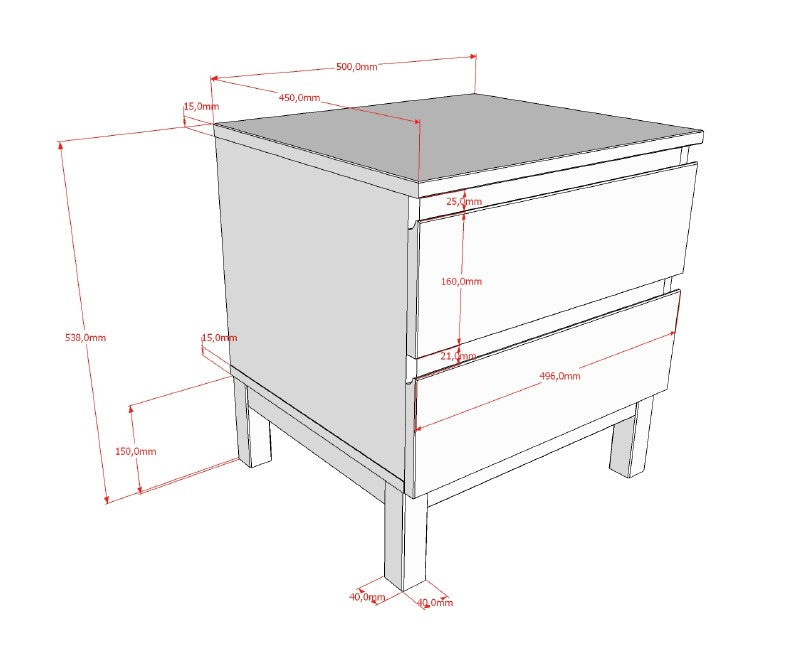 Eva Nightstand White