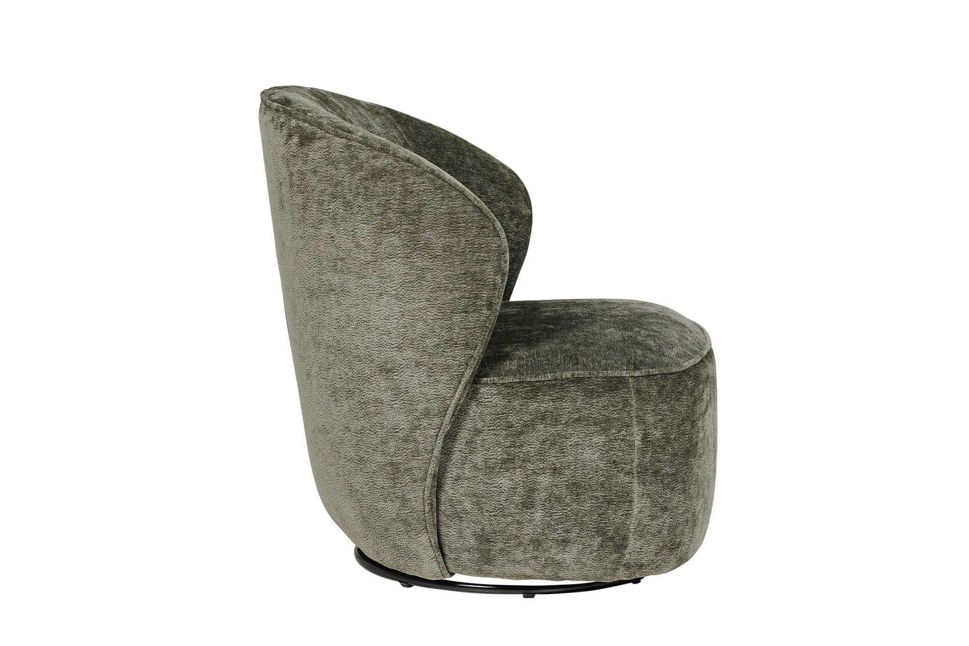 Edie Swivel Accent Chair – Green Upholstery with Smooth Swivel Function