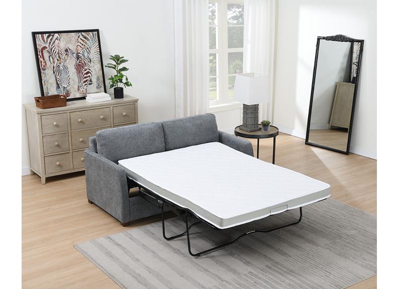 Scottsboro Light Grey Fabric Sofa Bed with Foam Mattress