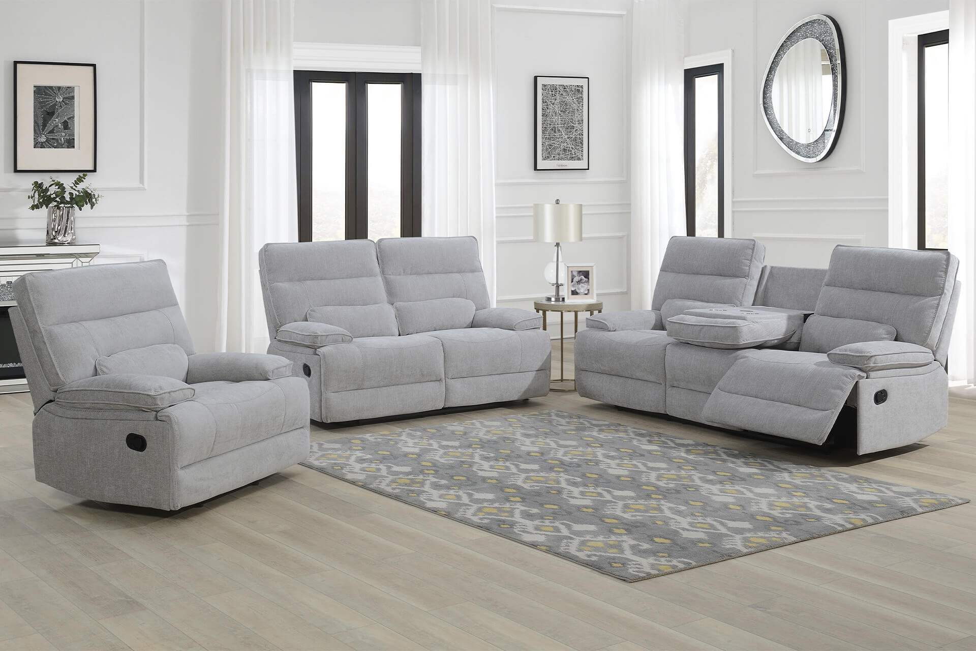 Eloise 1 Seater Manual Recliner – Grey