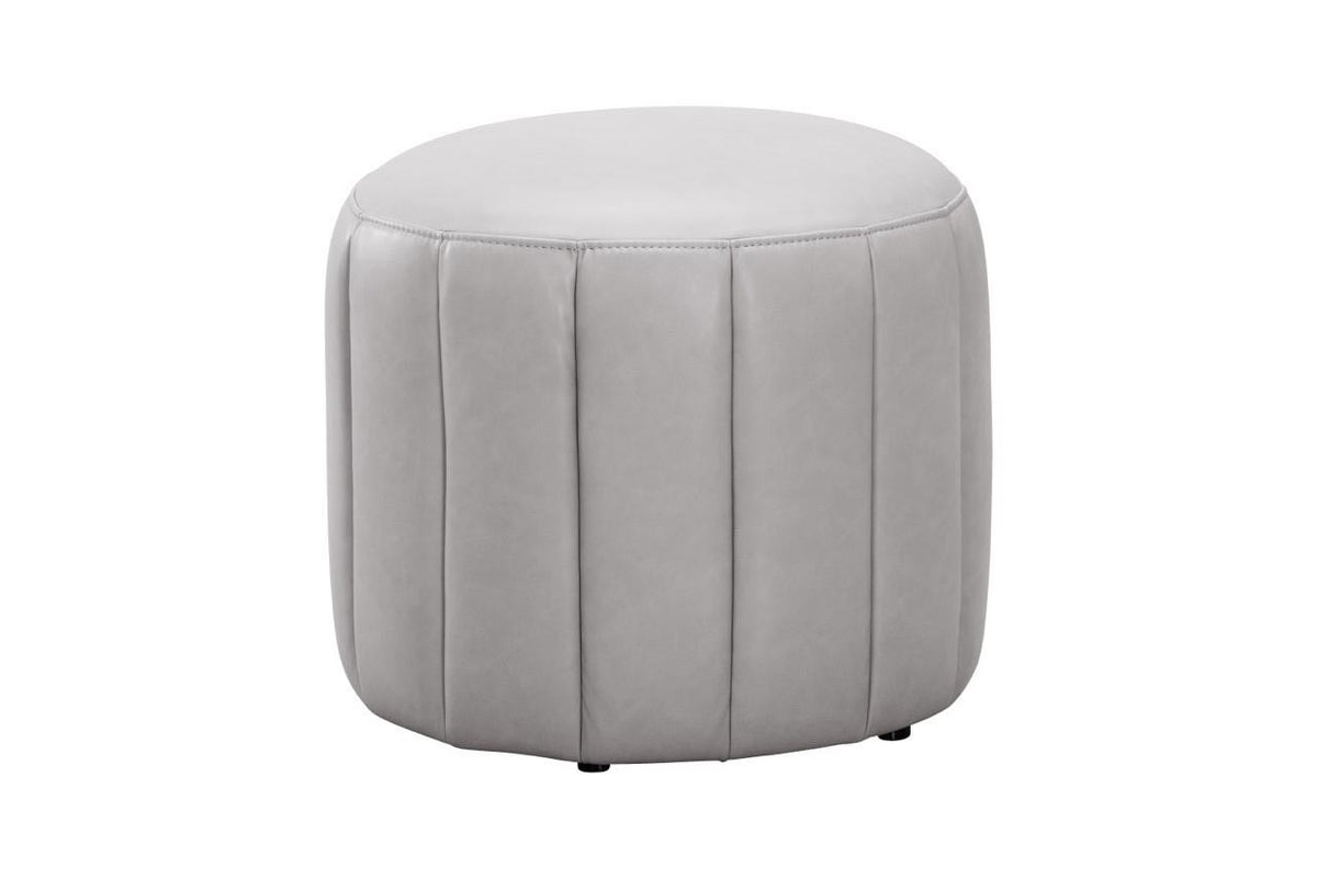 Felix Round PU Footstool Taupe