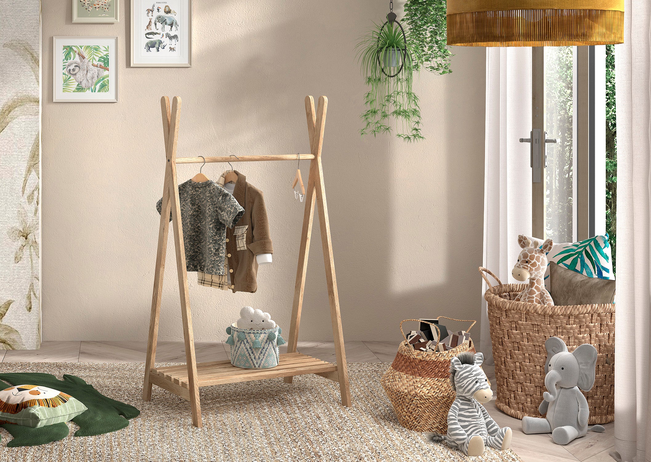 Nature Clothing Rack Oak