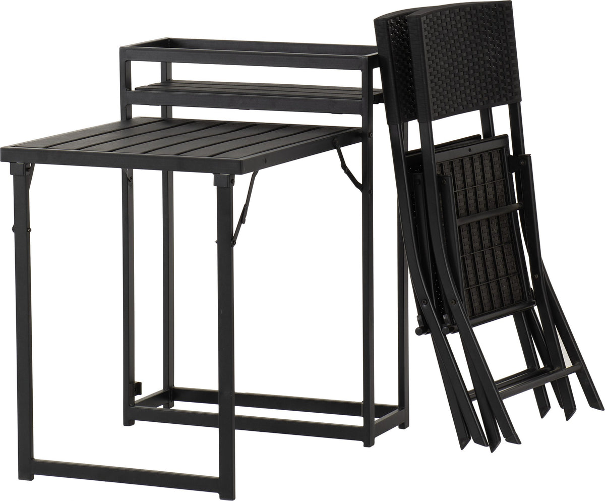 Foldaway 1+2 Garden Set Black